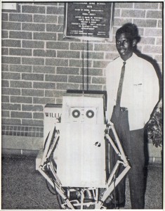 Lonnie Johnson with his robot, Linex, in 1968.